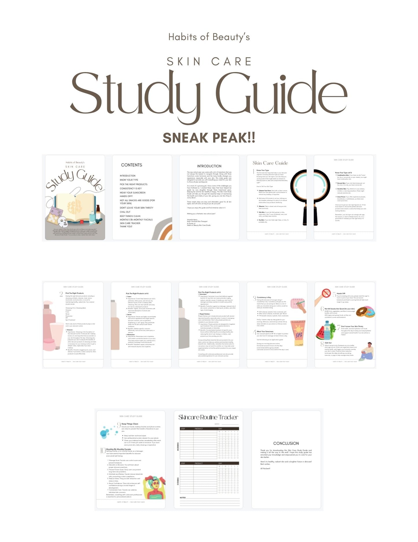 Skin Care Study Guide for Pre-Teens & Teens